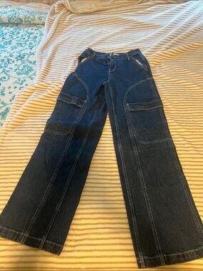 PacSun Dark Blue Wide Leg Flare Jeans